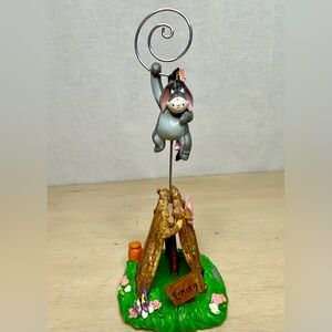 Disney Winnie the Pooh Eeyore Memo Photo Holder Notes Paperweight Log House